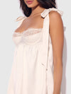 Bridal Rosalie Satin & Embroidered Lace Babydoll Set Pearl Ivory