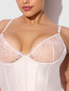 Bridal Rosalie Satin & Embroidered Lace Chemise Set Pearl Ivory