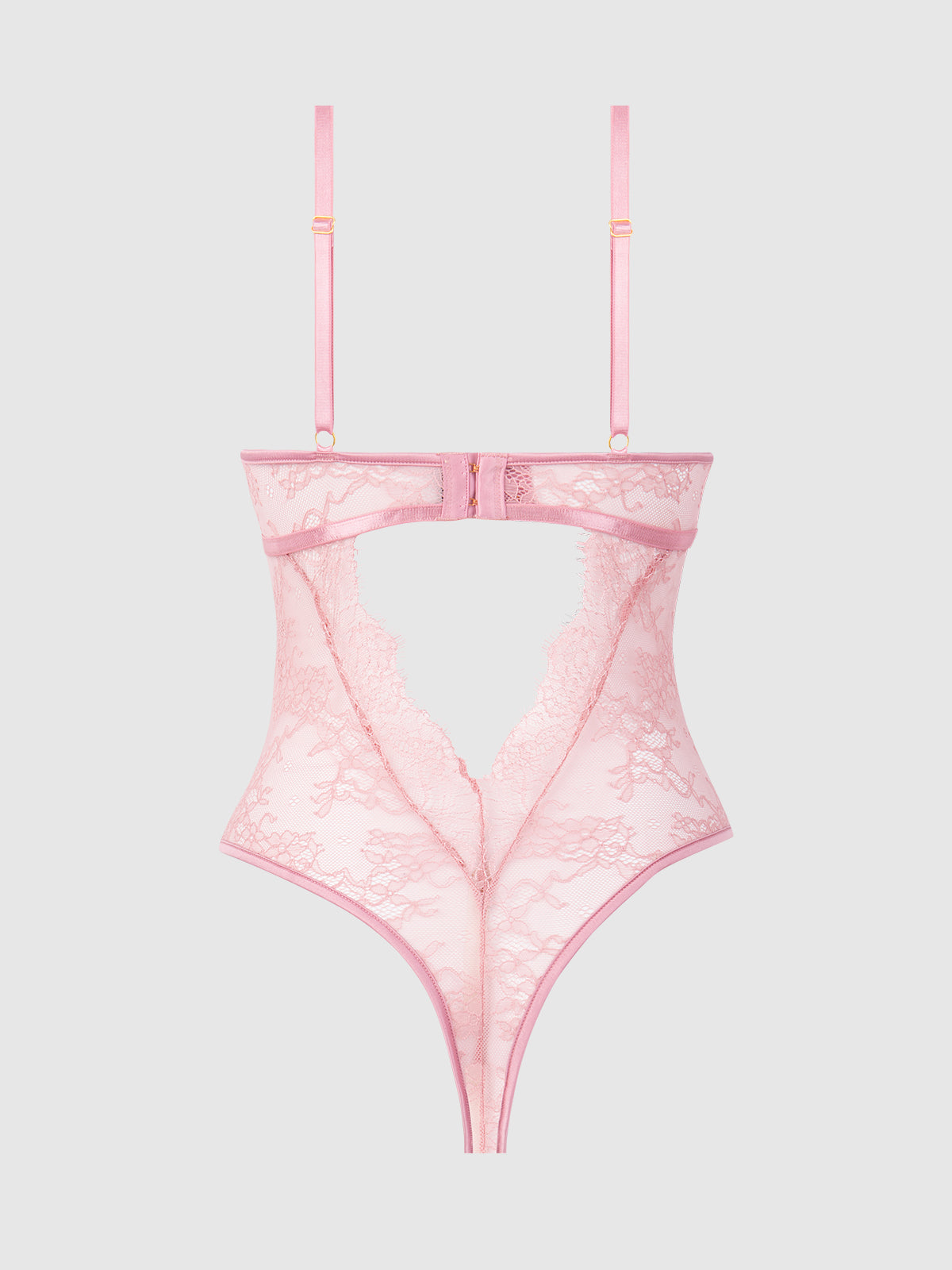 Blair Satin & Lace Corseted Underwire Teddy Rose Pink