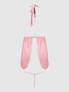 Blair Lace & Mesh Open Cup Babydoll & G-String Set Rose Pink