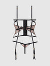Nova Blacklight Glow Lace Corset & Thong Set Black