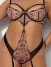 Queen Nova Blacklight Glow Lace Teddy Black