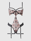 Queen Nova Blacklight Glow Lace Teddy Black