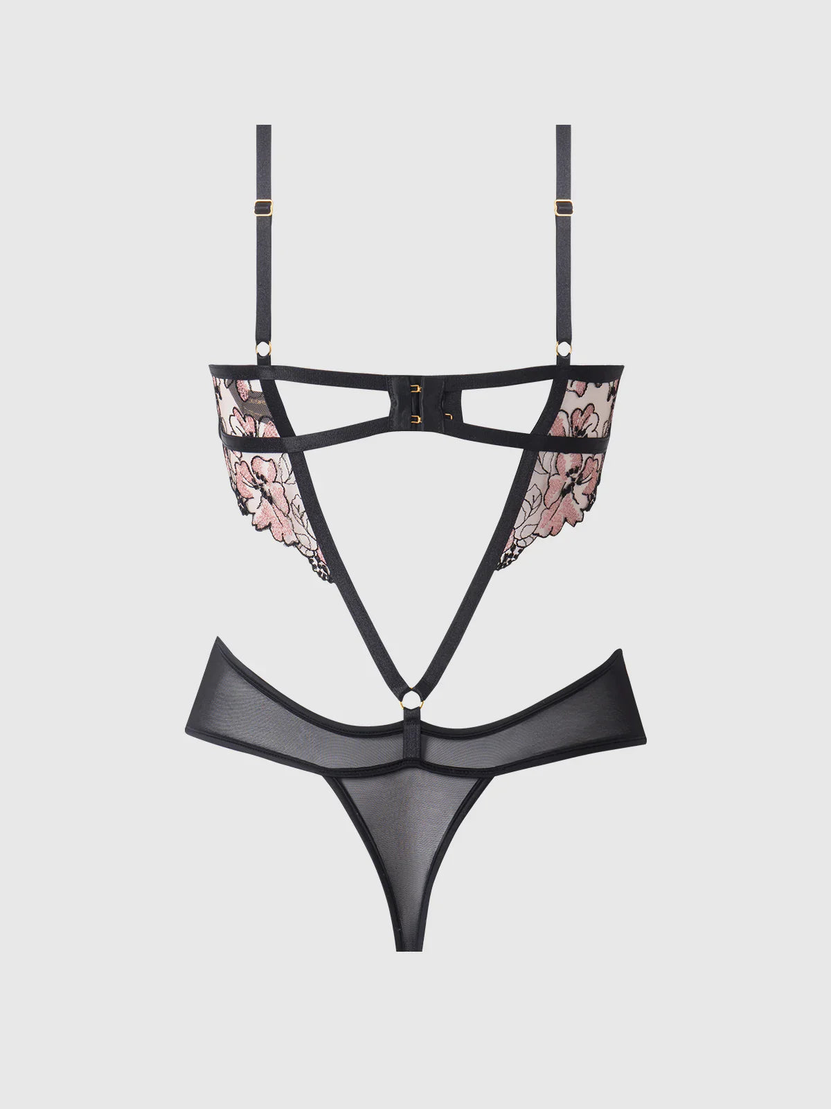 Queen Nova Blacklight Glow Lace Teddy Black