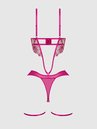 Nova Blacklight Glow Lace Teddy Pink Dragon