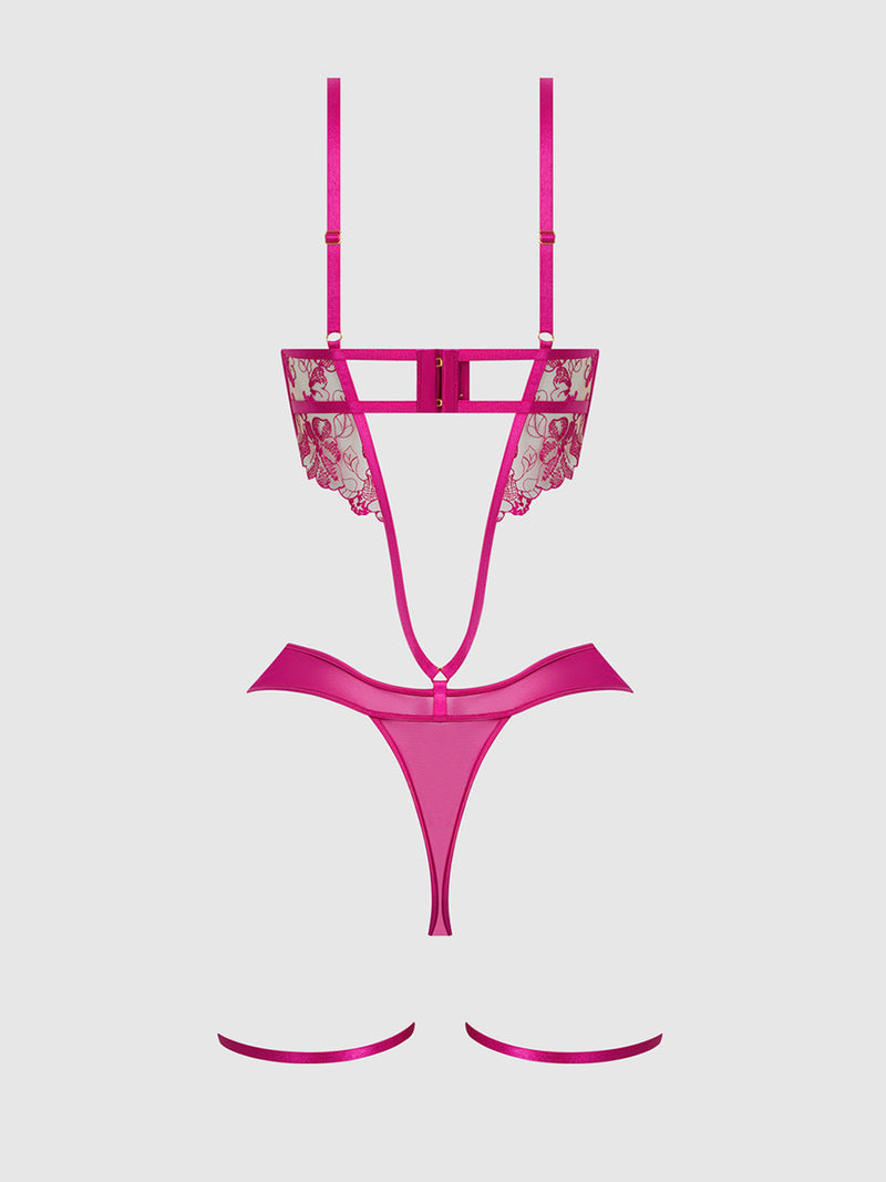 Nova Blacklight Glow Lace Teddy Pink Dragon