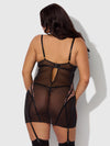 Nova Blacklight Glow Lace Chemise Set Black