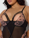 Nova Blacklight Glow Lace Chemise Set Black