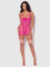 Nova Blacklight Glow Lace Chemise Set Pink Dragon
