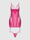 Nova Blacklight Glow Lace Chemise Set Pink Dragon
