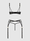 Ashley Alexiss Open Cup Bra, Garter & G-String Set