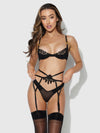 Ashley Alexiss Demi Bra, Bikini & Garter Set