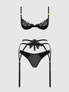 Ashley Alexiss Demi Bra, Bikini & Garter Set