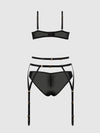 Ashley Alexiss Demi Bra, Bikini & Garter Set