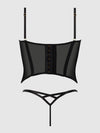 Ashley Alexiss Sheer Bustier & G-String Set Black