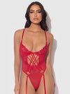 Ashley Alexiss Lace Teddy Crimson Red