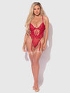 Ashley Alexiss Lace Teddy Crimson Red