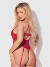 Ashley Alexiss Lace Teddy Crimson Red