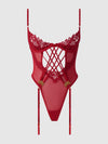 Ashley Alexiss Lace Teddy Crimson Red