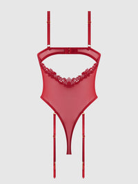 Ashley Alexiss Lace Teddy Crimson Red