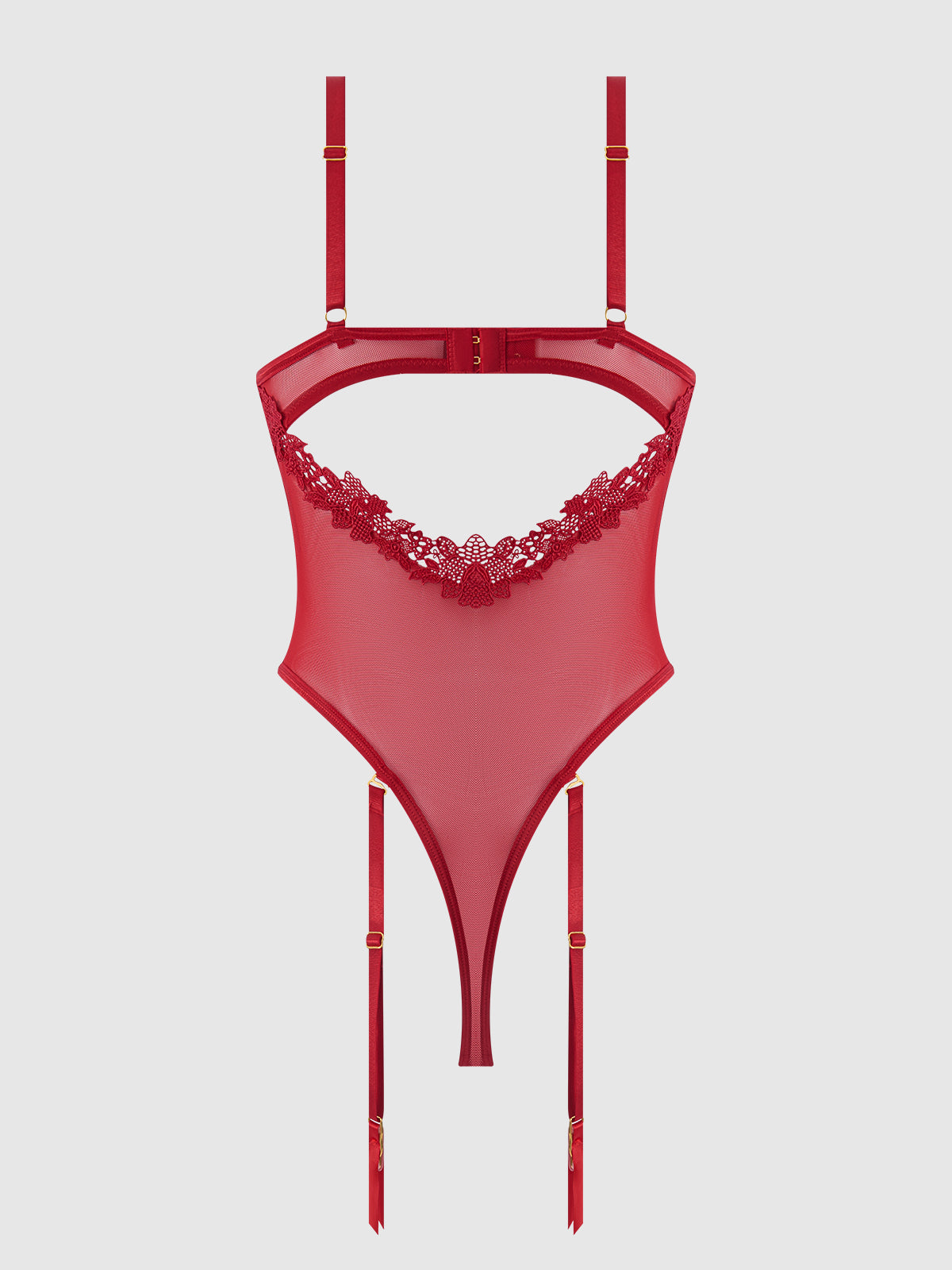 Ashley Alexiss Lace Teddy Crimson Red