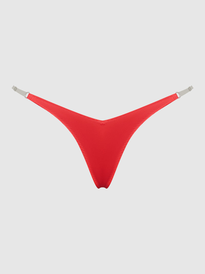 Krystal Clear Strap Thong Coral Orange
