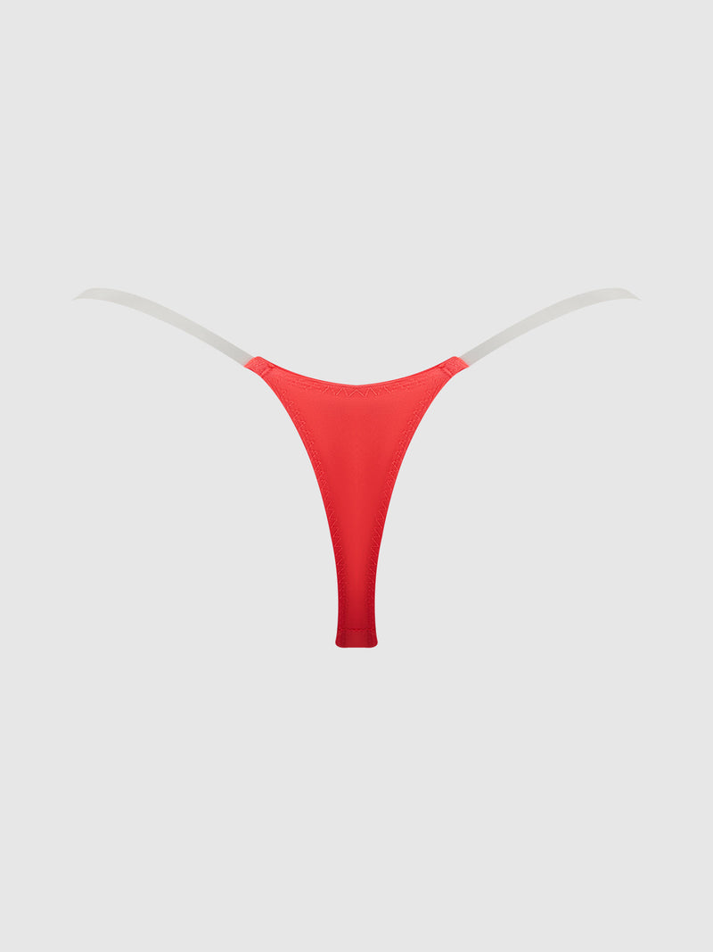 Krystal Clear Strap Thong Coral Orange