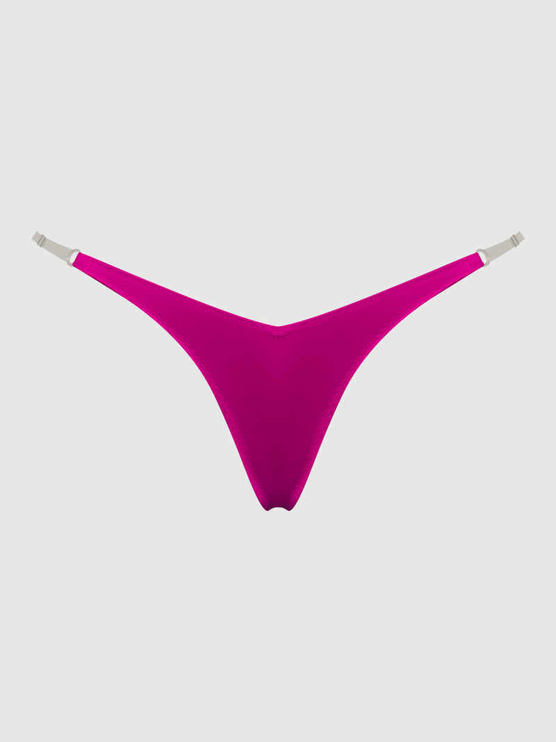 Krystal Clear Strap Thong Fuchsia Pink