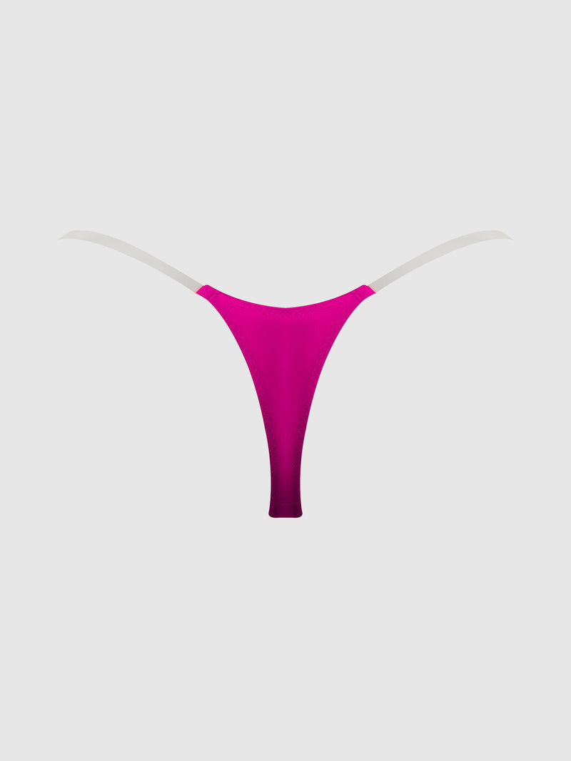 Krystal Clear Strap Thong Fuchsia Pink