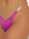 Krystal Clear Strap Thong Fuchsia Pink