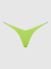 Krystal Clear Strap Thong Lime