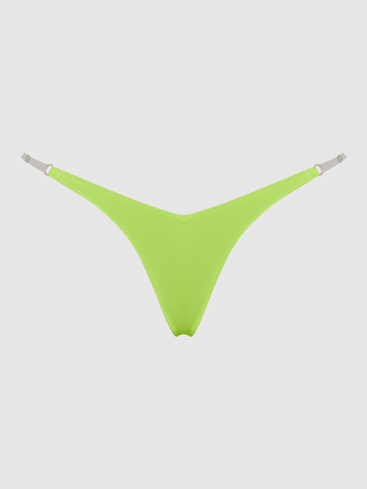 Krystal Clear Strap Thong Lime