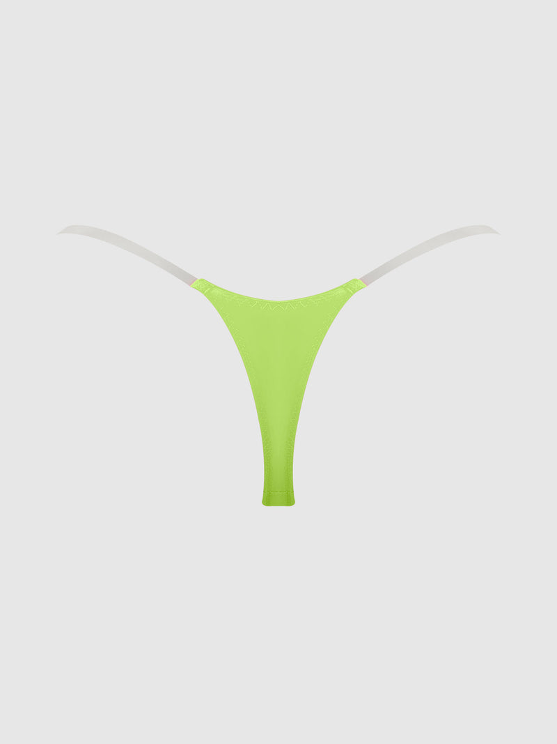 Krystal Clear Strap Thong Lime