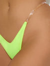 Krystal Clear Strap Thong Lime