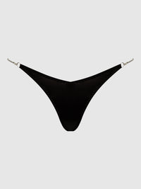Krystal Rhinestone Side G-String Black