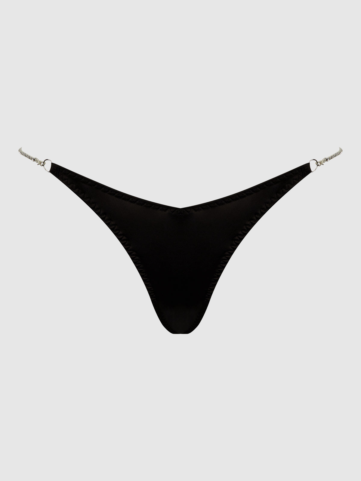 Krystal Rhinestone Side G-String Black