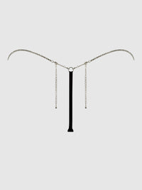 Krystal Rhinestone Side G-String Black
