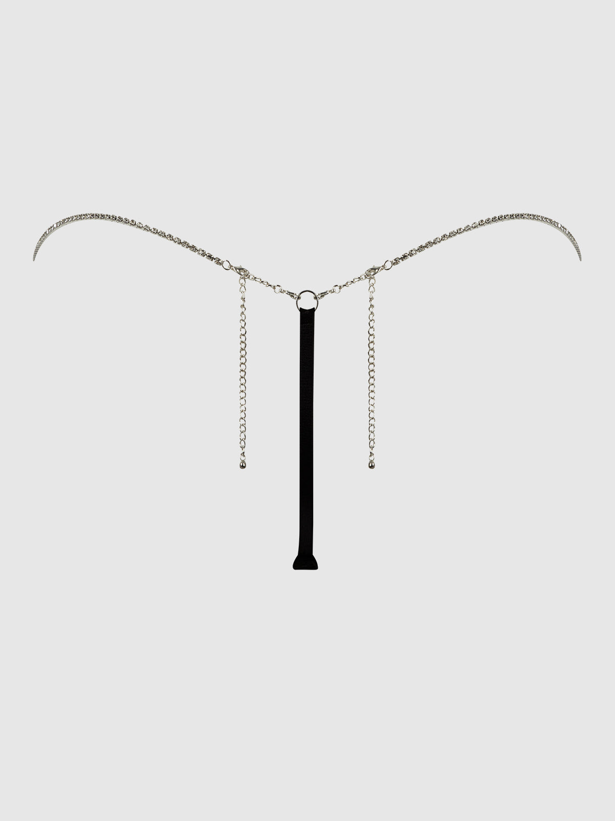 Krystal Rhinestone Side G-String Black