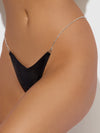 Krystal Rhinestone Side G-String Black