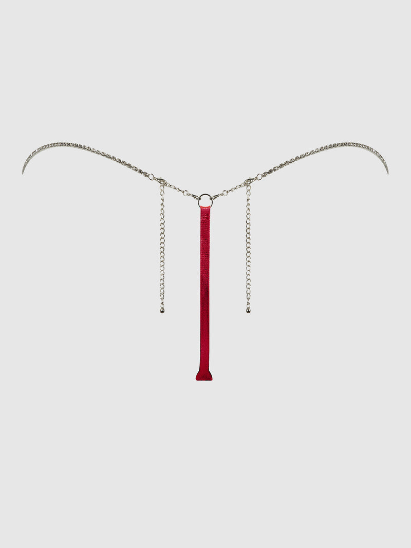 Krystal Rhinestone Side G-String Red