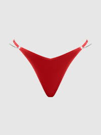 Krystal Rhinestone & Side Slider Thong Red