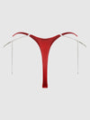 Krystal Rhinestone & Side Slider Thong Red