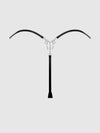 Krystal Satin G-String Rhinestone Fringes On Back Black
