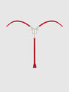 Krystal Satin G-String Rhinestone Fringes On Back Red