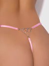Krystal Rhinestone Net Back G-String Bubblegum Pink