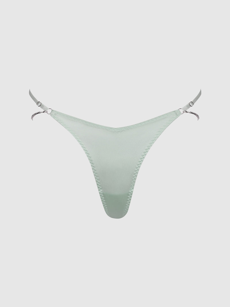 Krystal Rhinestone & Slider Thong Aqua