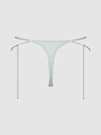 Krystal Rhinestone & Slider Thong Aqua