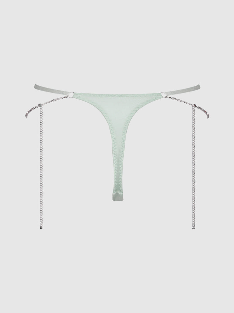 Krystal Rhinestone & Slider Thong Aqua