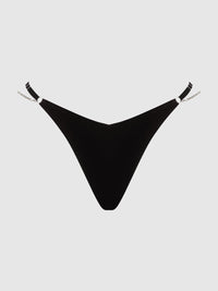 Krystal Rhinestone & Slider Thong Black
