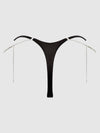 Krystal Rhinestone & Slider Thong Black